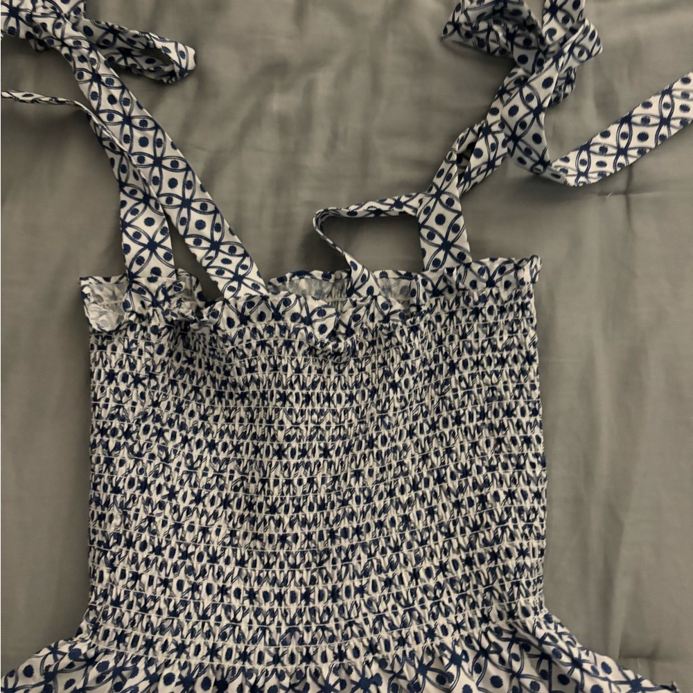 Hill House Navy and White Smocked Dress